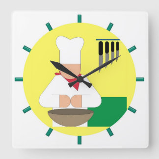The Chef Kitchen Clock - Square