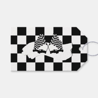 The Chequered Flag and Race Cars Gift Tags