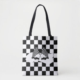 The Chequered Flag and Race Cars Tote Bag