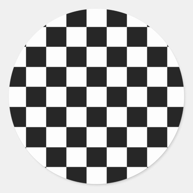 The Chequered Flag Classic Round Sticker (Front)