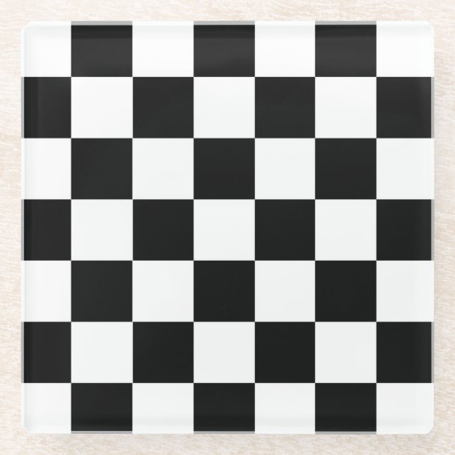The Chequered Flag Sport Design Glass Coaster (Front)