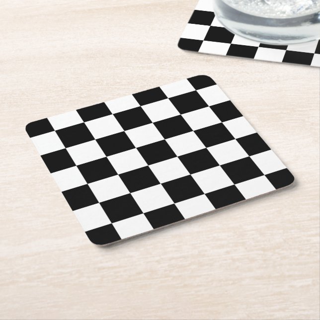 The Chequered Flag Square Paper Coaster (Angled)