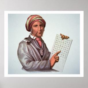 The Cherokee Scholar, Sequoyah (1776-1843) (color Poster