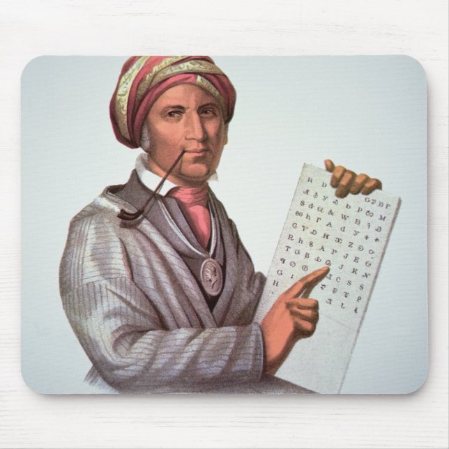 The Cherokee Scholar, Sequoyah (1776-1843) (colour Mouse Mat (Front)