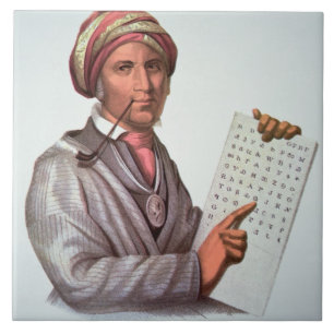 The Cherokee Scholar, Sequoyah (1776-1843) (colour Tile