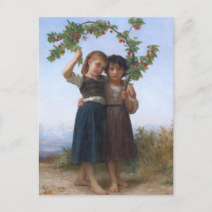 The Cherry Branch by Bouguereau Postcard