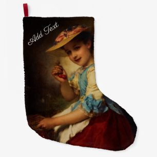 The Cherry Girl by Adolphe Piot Large Christmas Stocking