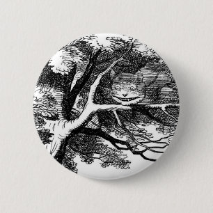 The cheshire cat 6 cm round badge