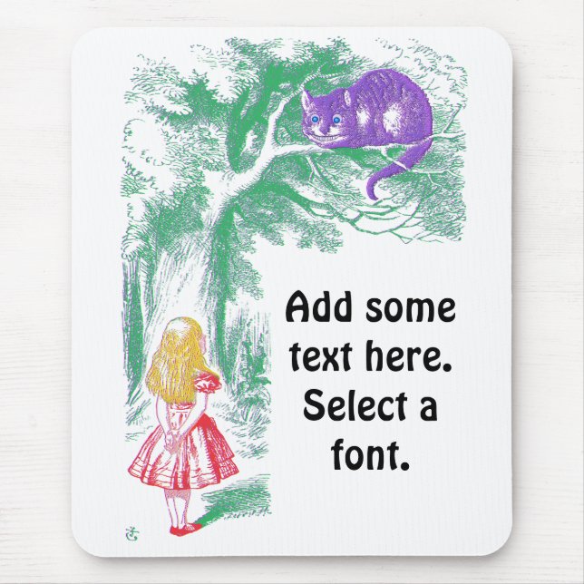 "The Cheshire Cat" from "Alice in Wonderland" Mouse Mat (Front)