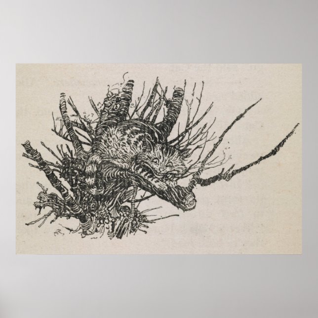 The Cheshire Cat in a tree  Arthur Rackham Poster (Front)