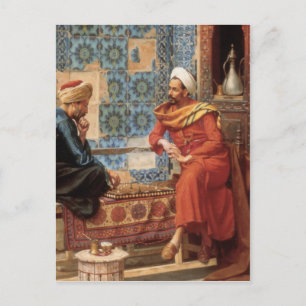 The Chess Game in detail postcard