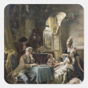 The Chess Players, 1887 2 Square Sticker