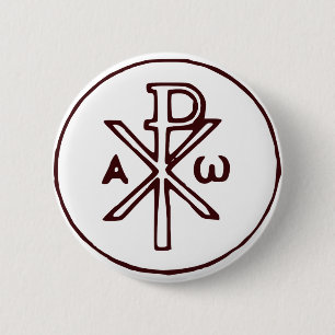 The Chi-Rho Christogram symbol 6 Cm Round Badge