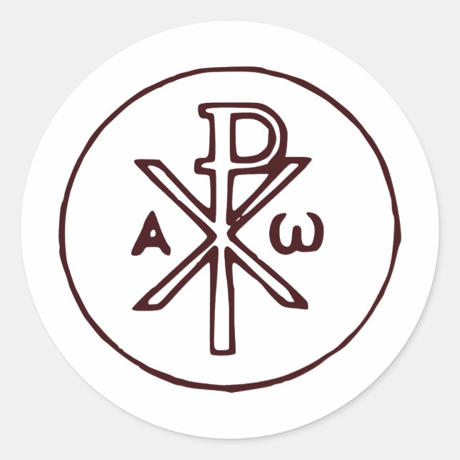 The Chi-Rho Christogram symbol  Classic Round Sticker (Front)