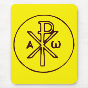 The Chi-Rho Christogram symbol Mouse Mat