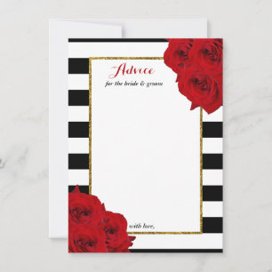 The Chic Modern Luxe Wedding Collection- Red Roses Advice Card