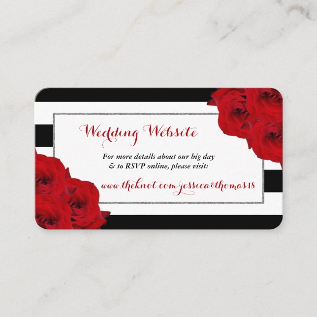 The Chic Modern Luxe Wedding Collection- Red Roses Enclosure Card (Front)