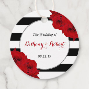 The Chic Modern Luxe Wedding Collection- Red Roses Favour Tags
