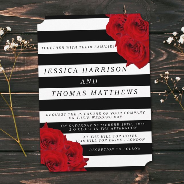 The Chic Modern Luxe Wedding Collection- Red Roses Invitation (Creator Uploaded)