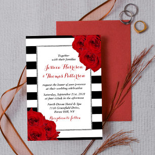The Chic Modern Luxe Wedding Collection- Red Roses Invitation