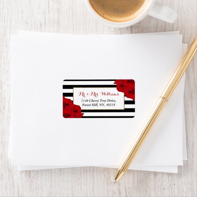 The Chic Modern Luxe Wedding Collection- Red Roses Label (Insitu)