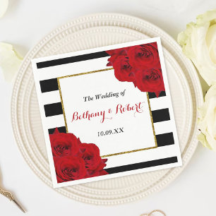 The Chic Modern Luxe Wedding Collection- Red Roses Napkin