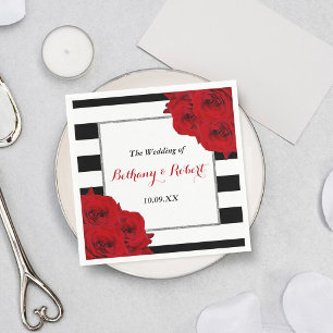 The Chic Modern Luxe Wedding Collection- Red Roses Napkin