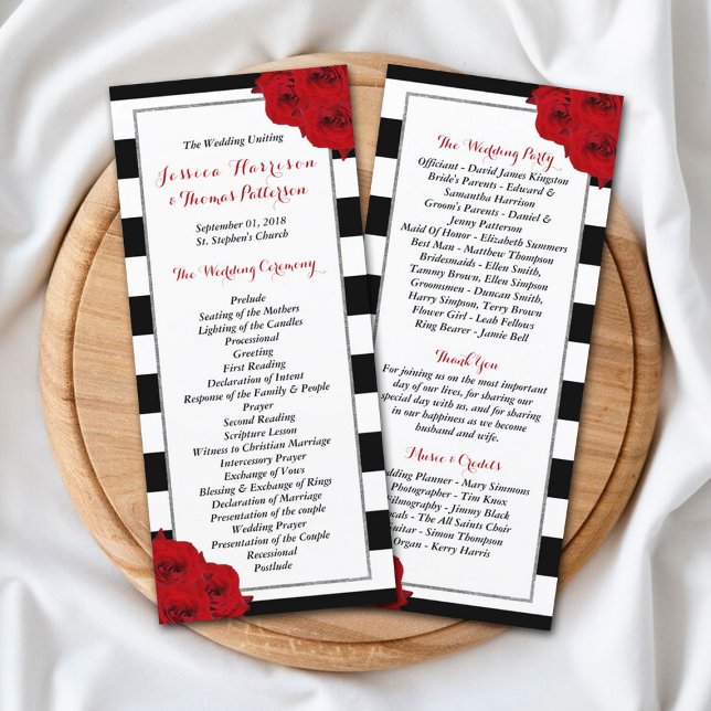 The Chic Modern Luxe Wedding Collection- Red Roses Programme (Creator Uploaded)