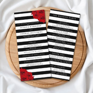 The Chic Modern Luxe Wedding Collection- Red Roses Programme