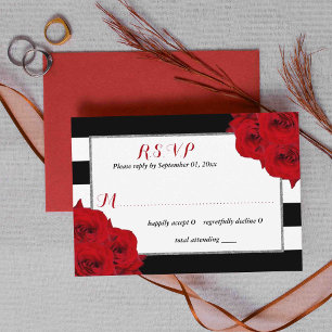 The Chic Modern Luxe Wedding Collection- Red Roses RSVP Card