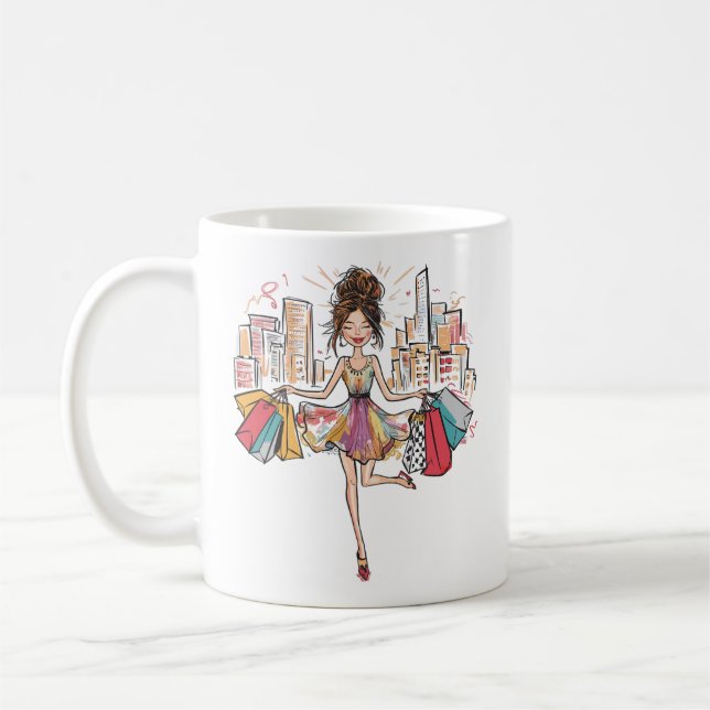 The Chic Shopaholic Girl Coffee Mug (Left)
