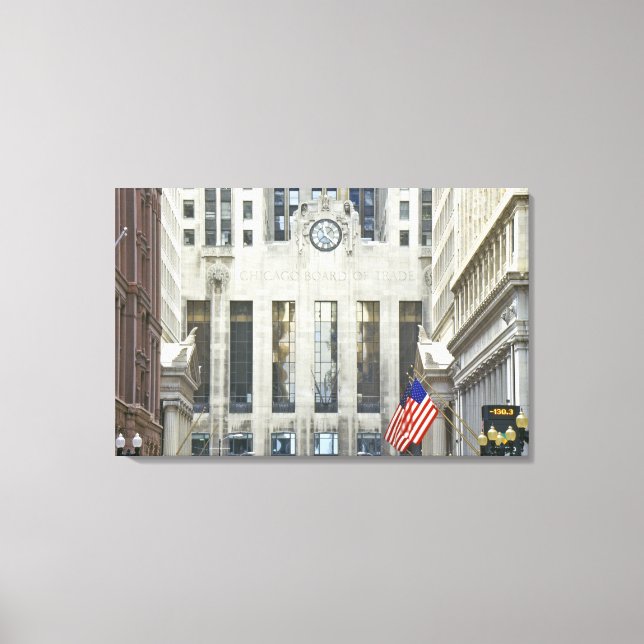 'The Chicago Board of Trade, Chicago, Illinois' Canvas Print (Front)