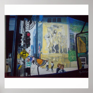 The Chicago Michigan Ave. Bridge Poster