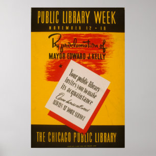 The Chicago Public Library Vintage WPA Poster