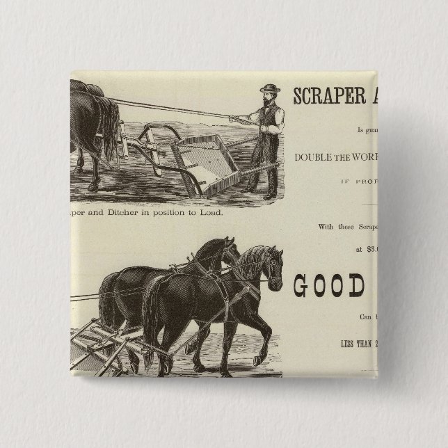 The Chicago Scraper and Ditcher 15 Cm Square Badge (Front)
