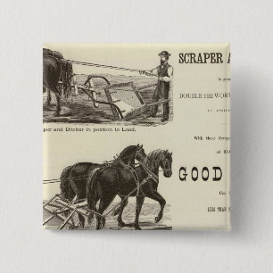 The Chicago Scraper and Ditcher 15 Cm Square Badge