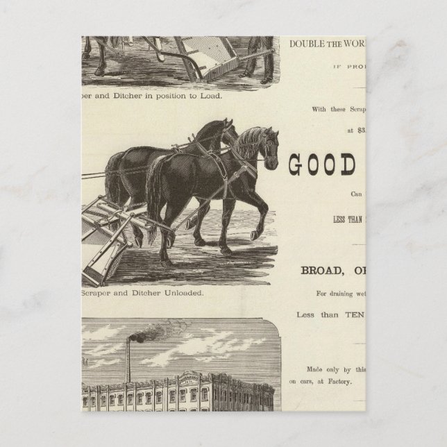 The Chicago Scraper and Ditcher Postcard (Front)