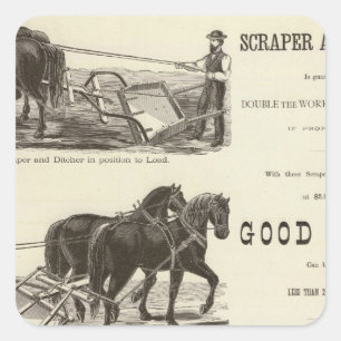 The Chicago Scraper and Ditcher Square Sticker