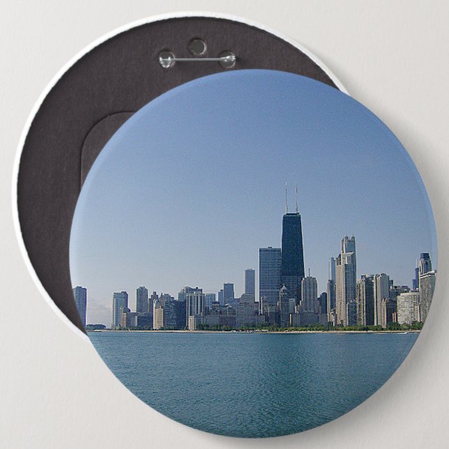 The Chicago Skyline 6 Cm Round Badge (Front & Back)