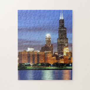The Chicago skyline from the Adler Planetarium Jigsaw Puzzle