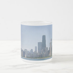 The Chicago Skyline Frosted Glass Coffee Mug