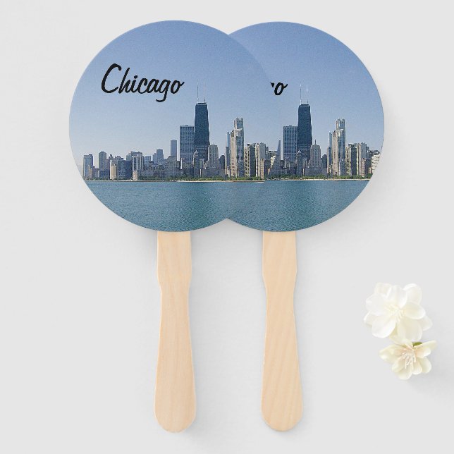 The Chicago Skyline Hand Fan (Front and Back)