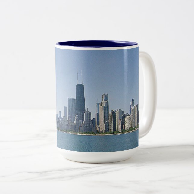 The Chicago Skyline Two-Tone Coffee Mug (Front Right)