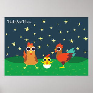 The Chicken Family at Night Poster