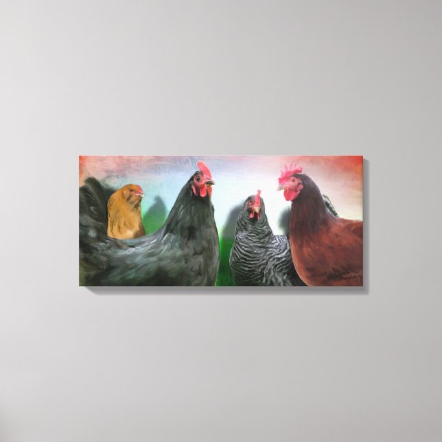 The Chicken Ladies 26x12 Stretched Canvas (Front)