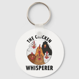 The Chicken Whisperer Funny Chickens Farming Retro Key Ring