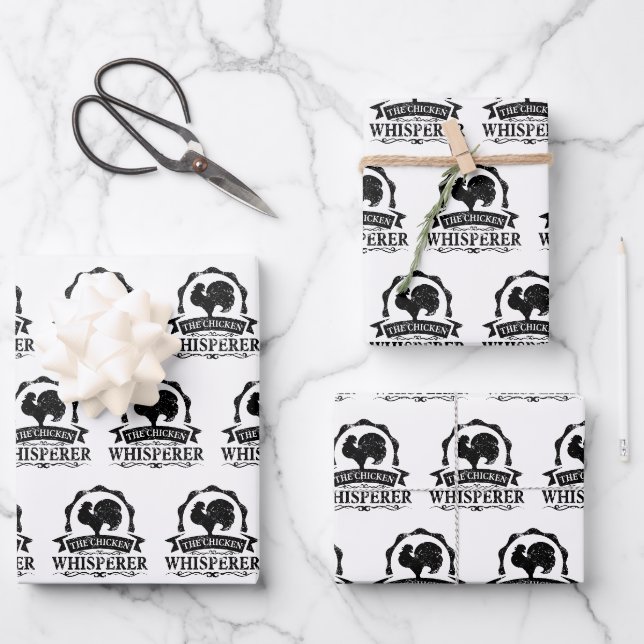 The Chicken Whisperer Funny Wrapping Paper Sheet (Front)