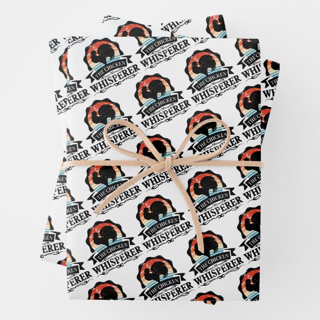The Chicken Whisperer Funny Wrapping Paper Sheet (In situ)
