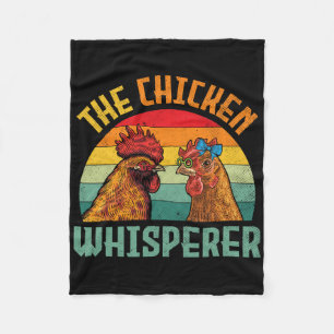 The Chicken Whisperer Vintage Retro Fleece Blanket