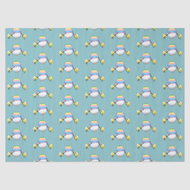 The chickens paint a colorful Easter egg Tissue Paper (Front)